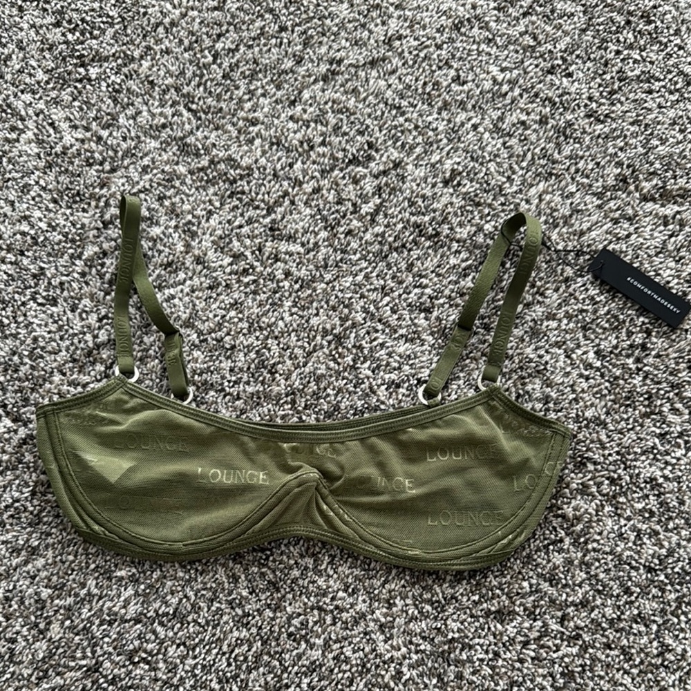 LOUNGE GREEN MESH BRALETTE SMALL
